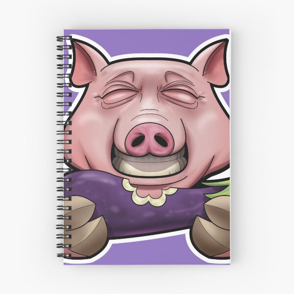 Item preview, SNAX Pig eating eggplant designed and sold by SilverBaX.