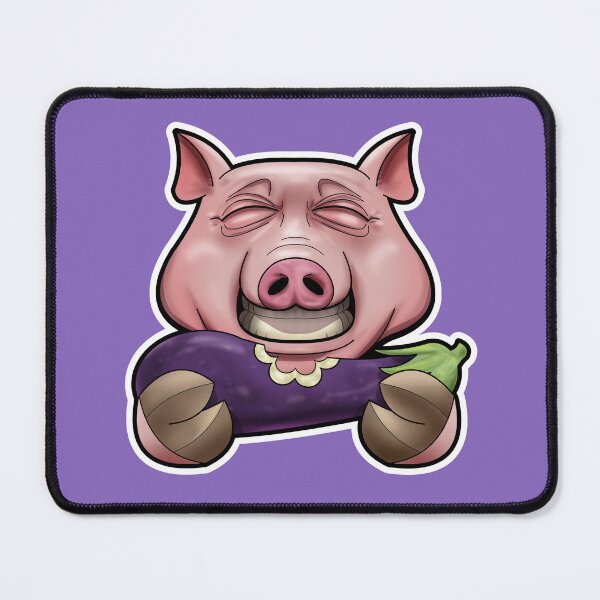 Item preview, SNAX Pig eating eggplant designed and sold by SilverBaX.