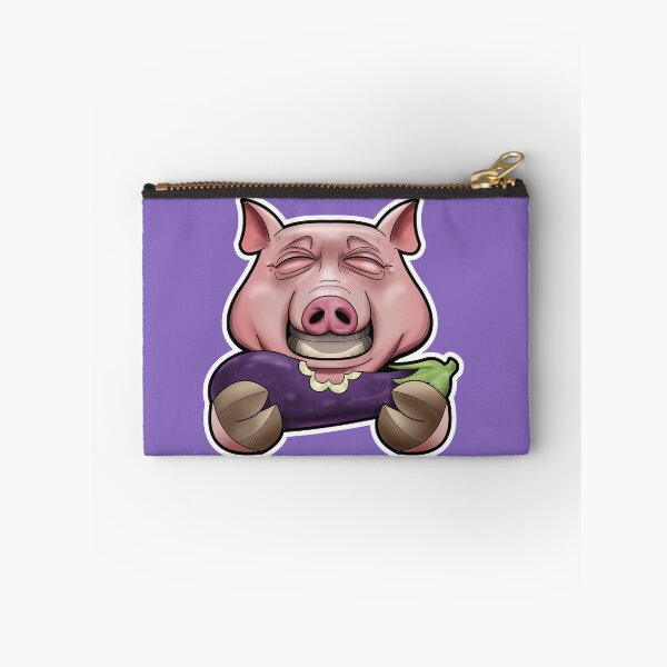 Item preview, SNAX Pig eating eggplant designed and sold by SilverBaX.