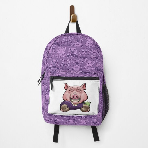 Item preview, SNAX Pig eating eggplant designed and sold by SilverBaX.
