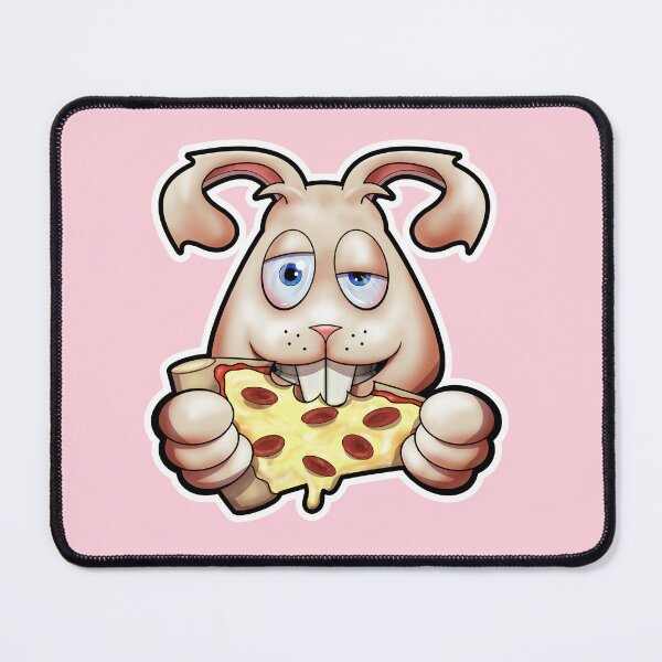 Item preview, SNAX Rabbit eating pizza designed and sold by SilverBaX.