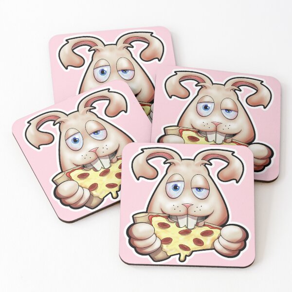 Item preview, SNAX Rabbit eating pizza designed and sold by SilverBaX.