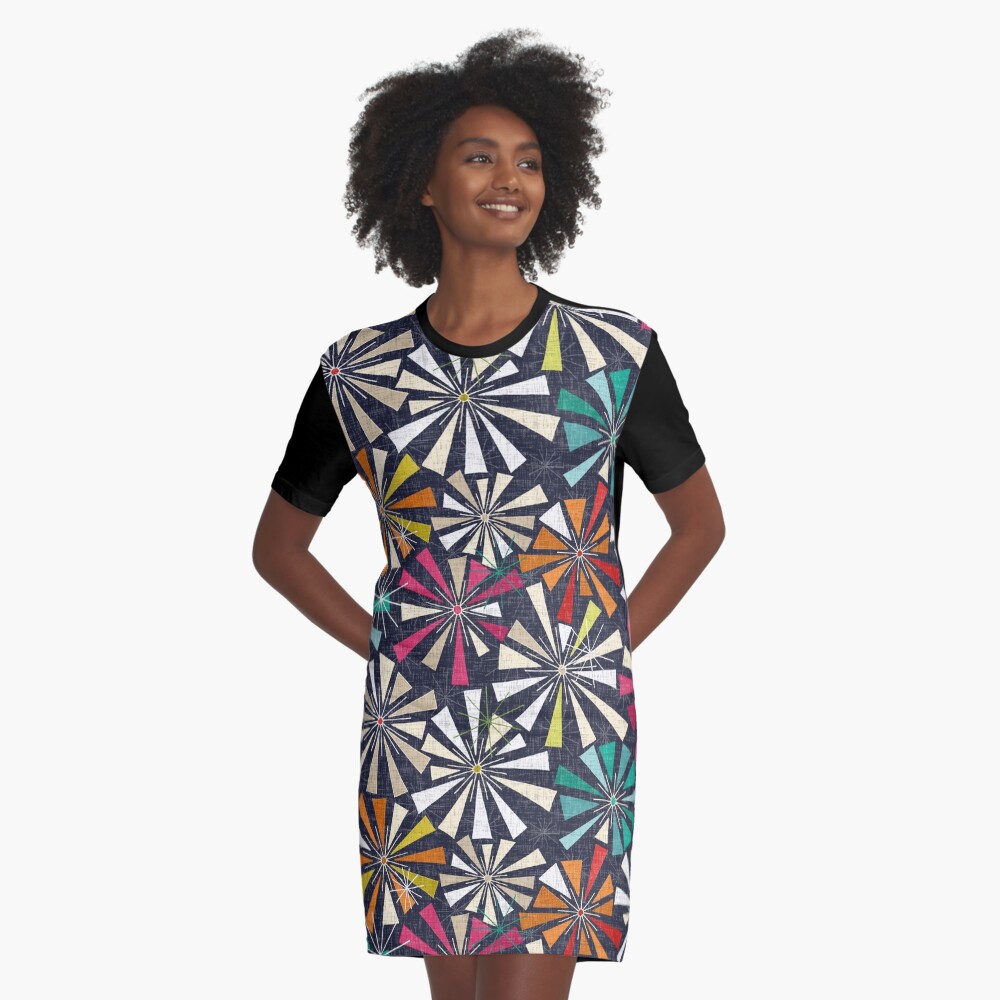 fireworks cobalt Graphic T-Shirt Dress