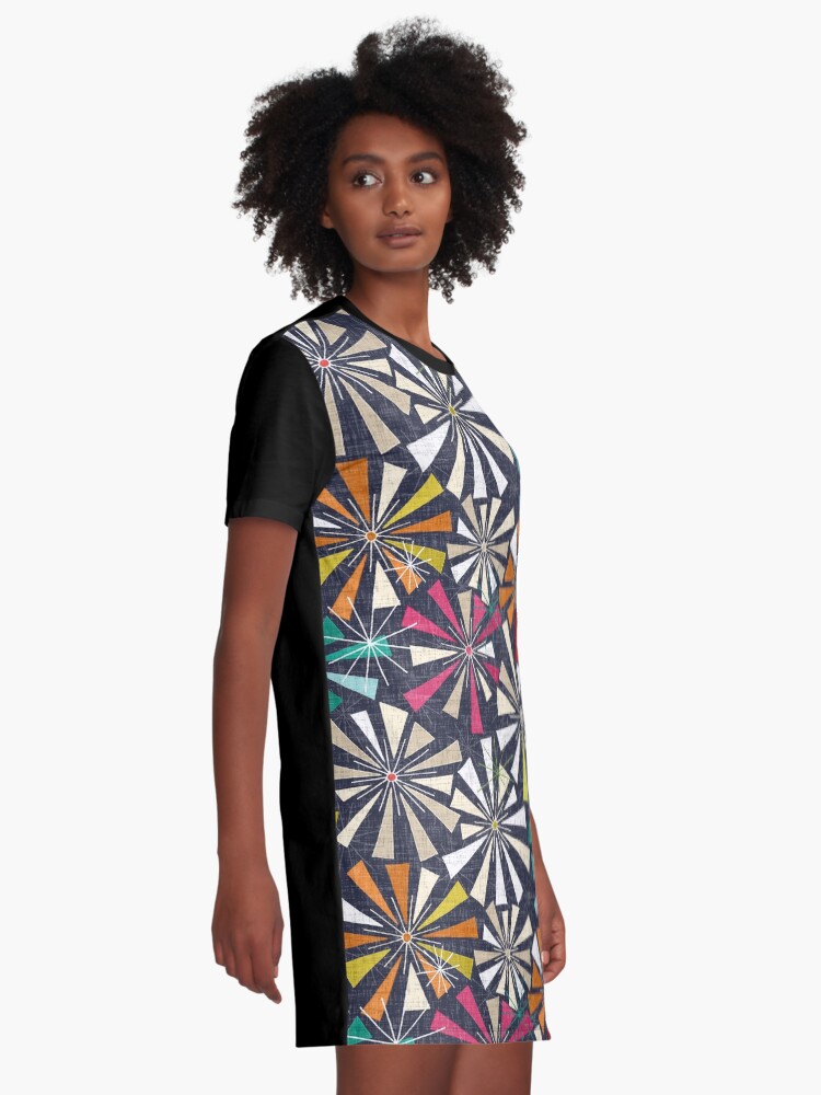 Alternate view of fireworks cobalt Graphic T-Shirt Dress