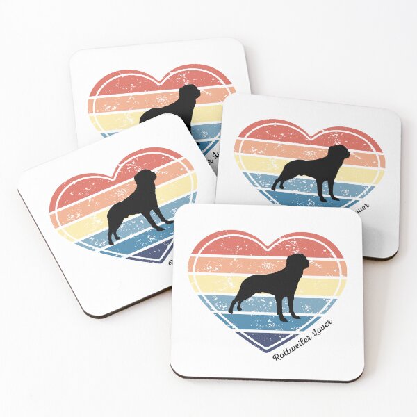 Item preview, Rottweiler Lover Retro Sunset Heart designed and sold by Print-A-Joke.