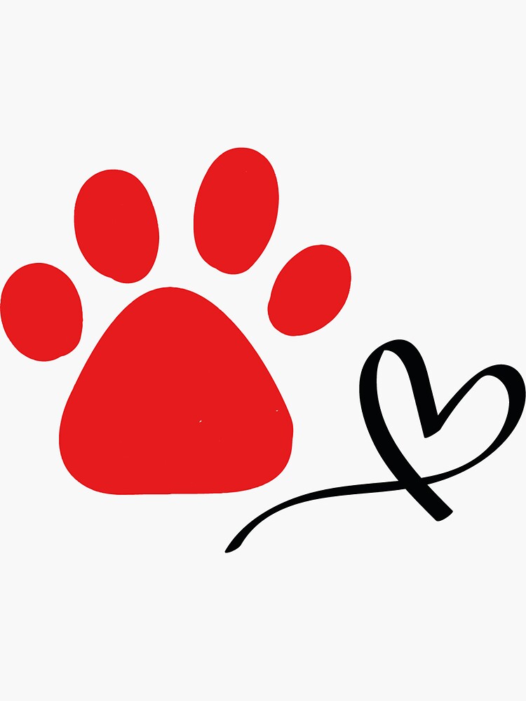 Red Heart Paw Print Dog Sweater