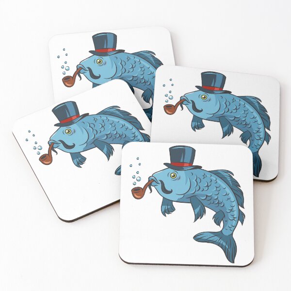 Item preview, Fish in top hat smokes smoking pipe designed and sold by IronicEmpire.