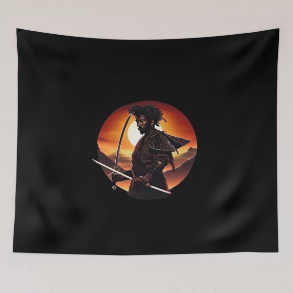 Item preview, Afrofuturism Samurai Warrior w/Sun designed and sold by SurrealeyeSEA.