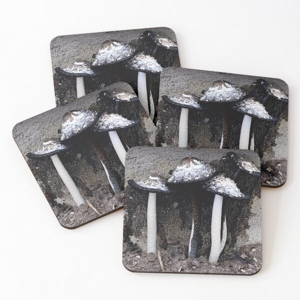 Item preview, Weeping Widow Mushrooms in Shades of Grey Color and White designed and sold by TreasleC.