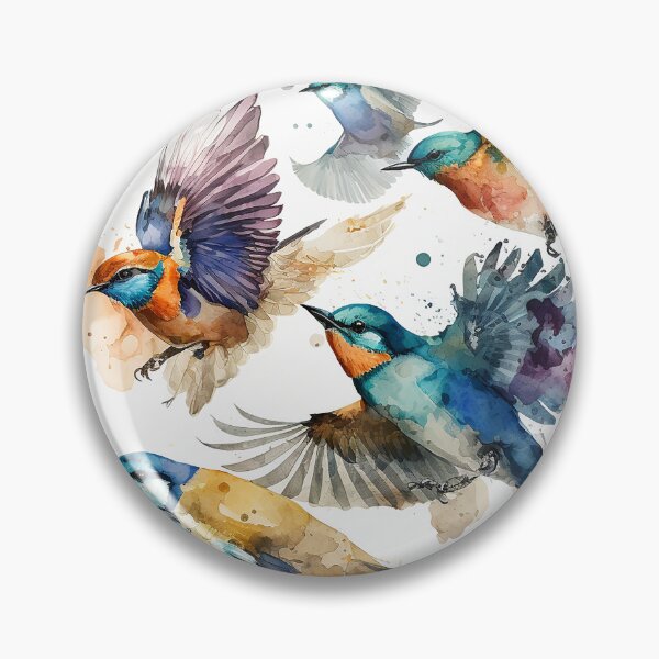 Item preview, bird group flying watercolor designed and sold by shokA Design.
