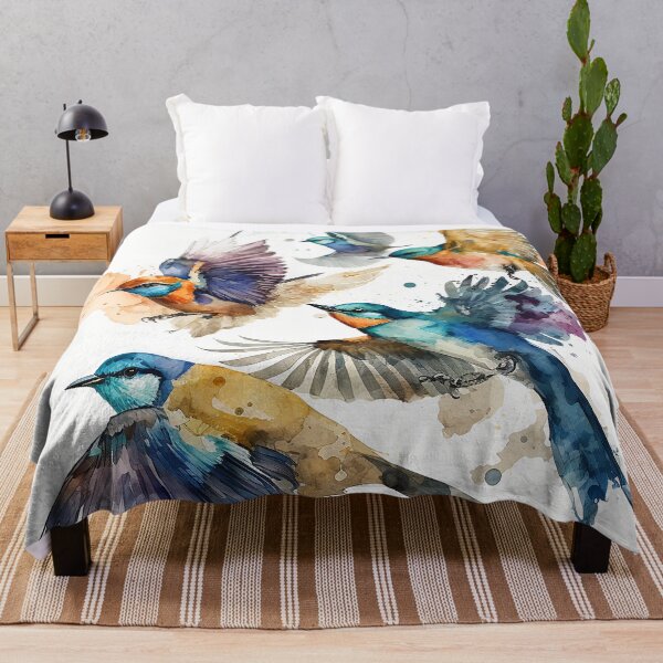 Item preview, bird group flying watercolor designed and sold by shokA Design.