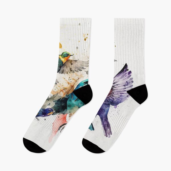 Item preview, bird group flying watercolor designed and sold by shokA Design.