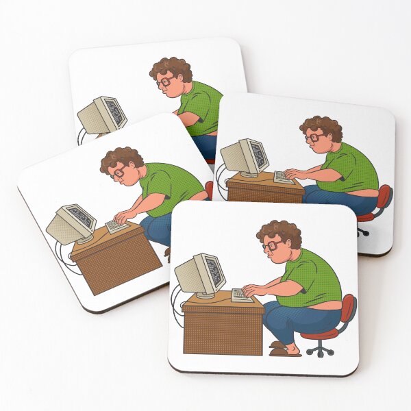 Item preview, fat programmer with glasses comic pop art vector designed and sold by IronicEmpire.
