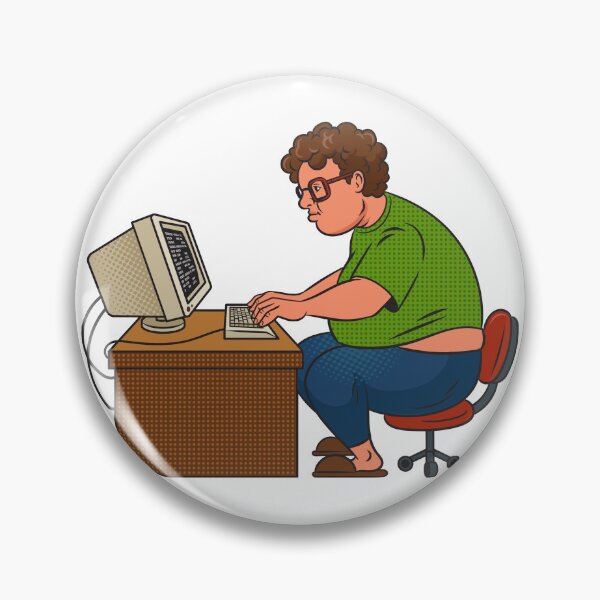 Item preview, fat programmer with glasses comic pop art vector designed and sold by IronicEmpire.