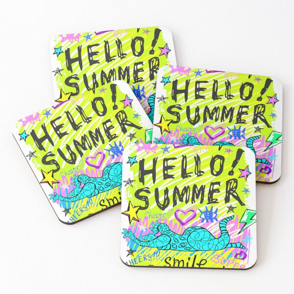 Item preview, Hello summer smile more. Funny t-shirt aesthetic doodle stickers designed and sold by Bearlala.