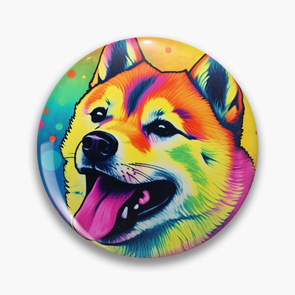 Item preview, Shiba Inu Dog Portrait on a Neon Background designed and sold by Shiba-Inu-Art.