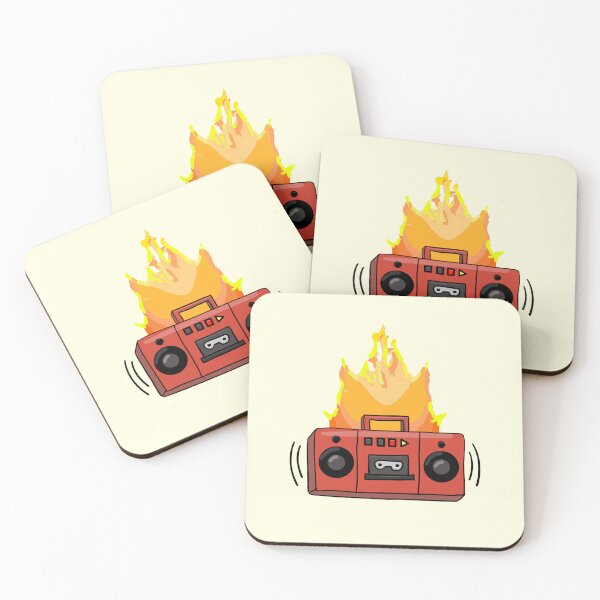 Item preview, Vintage Cassette Player with Fiery Red Flames designed and sold by criticalprocess.
