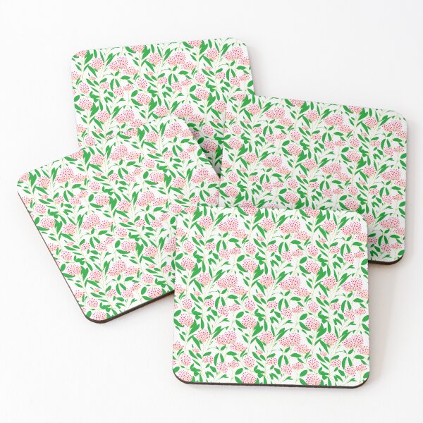 Item preview, Pink Flower Puffs and Green Leaves, Springtime designed and sold by KShedenhelm.