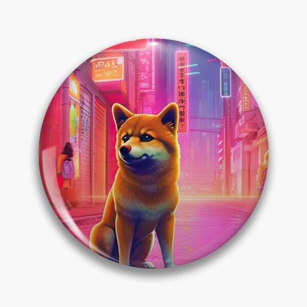Item preview, Shiba Inu explores a Neon Lit Street designed and sold by THC Studios.