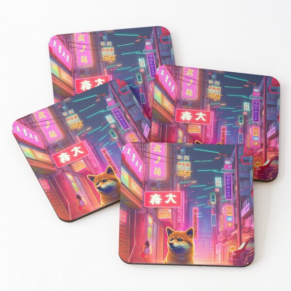 Item preview, Shiba Inu explores a Neon Lit Street designed and sold by THC Studios.