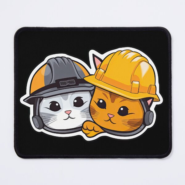 Item preview, Kawaii Catswithhardhats Sticker designed and sold by MikAImageShop.