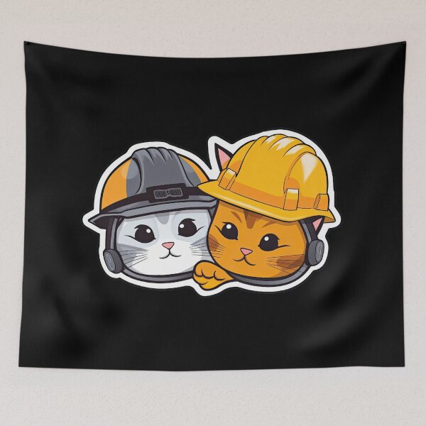 Item preview, Kawaii Catswithhardhats Sticker designed and sold by MikAImageShop.