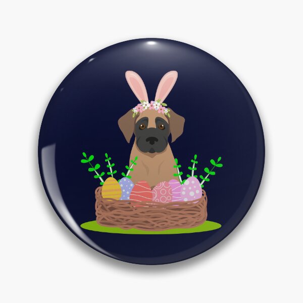 Item preview, Great Dane Puppy with Bunny Ears and Easter Basket with Eggs designed and sold by SeasonalDogs.