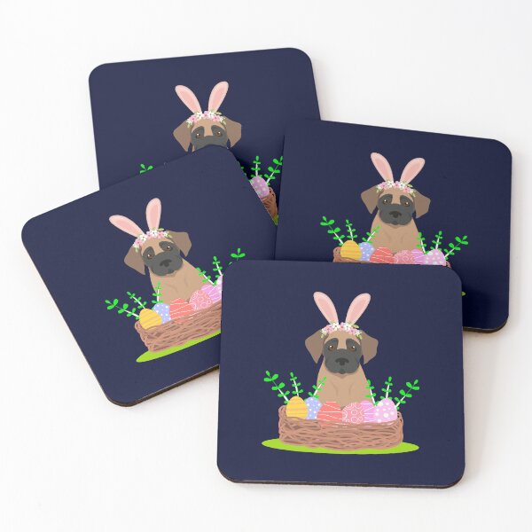 Item preview, Great Dane Puppy with Bunny Ears and Easter Basket with Eggs designed and sold by SeasonalDogs.
