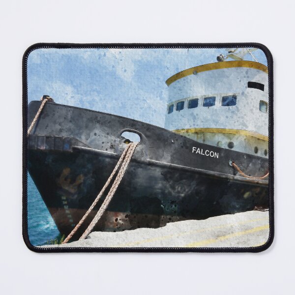 Item preview, Falcon Tug Boat Watercolor designed and sold by TwoSmallPtatoes.
