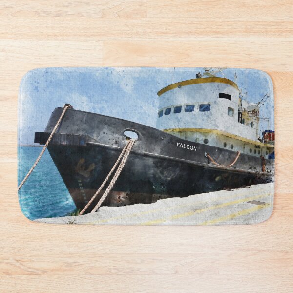 Item preview, Falcon Tug Boat Watercolor designed and sold by TwoSmallPtatoes.