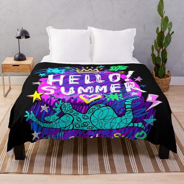 Item preview, Hello summer smile more. Funny t-shirt aesthetic doodle stickers designed and sold by Bearlala.