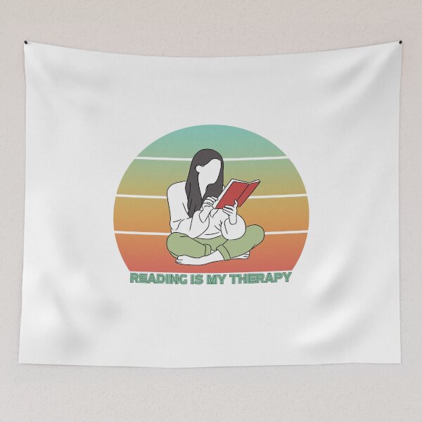 Item preview, Reading is My Therapy Retro Sunset designed and sold by Print-A-Joke.