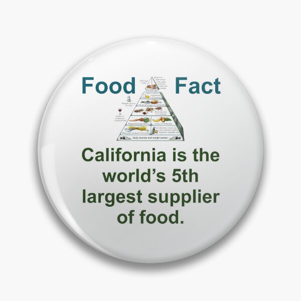 Item preview, California Is The World's 5th Largest - Food Fact designed and sold by CrankyOldDude.