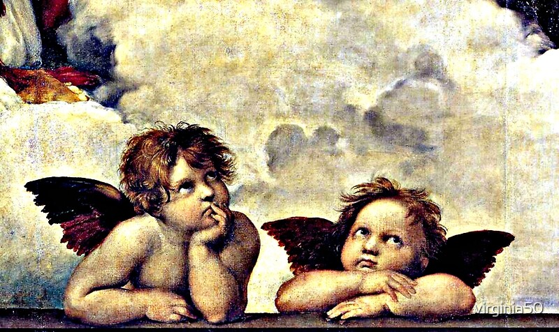 "Cherubim angel, Putti, 1513 painting" by virginia50 Redbubble