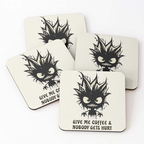 Item preview, Give Me Coffee And Nobody Gets Hurt - dark humour Coffee Gift designed and sold by InkyGenies.