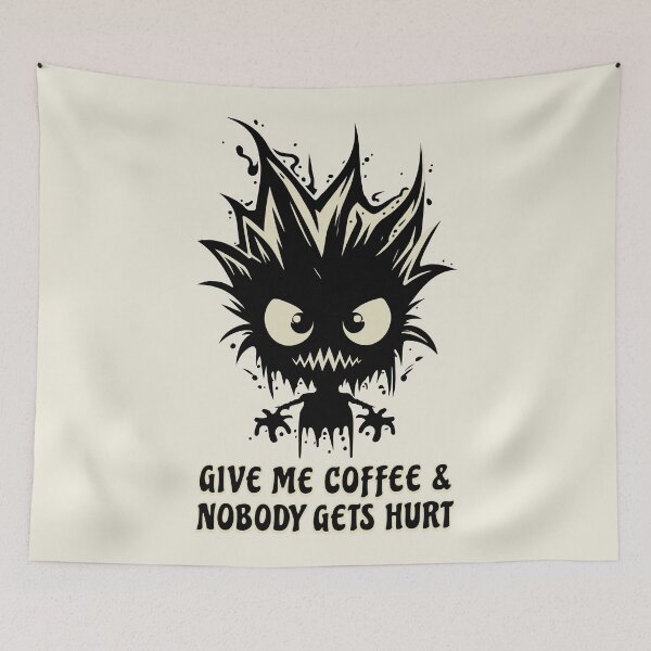 Item preview, Give Me Coffee And Nobody Gets Hurt - dark humour Coffee Gift designed and sold by InkyGenies.