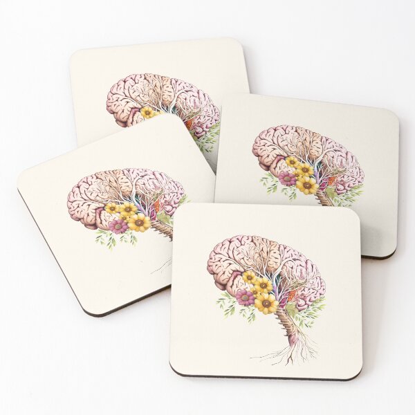 Item preview, Botanical Side Brain, leaves, positivity, creativity, right hemisphere brain, health, Mental, mind designed and sold by Collagedream.