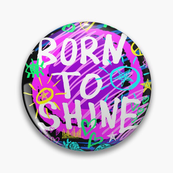 Item preview, Born to shine wild party. Funny t-shirt aesthetic doodle stickers designed and sold by Bearlala.