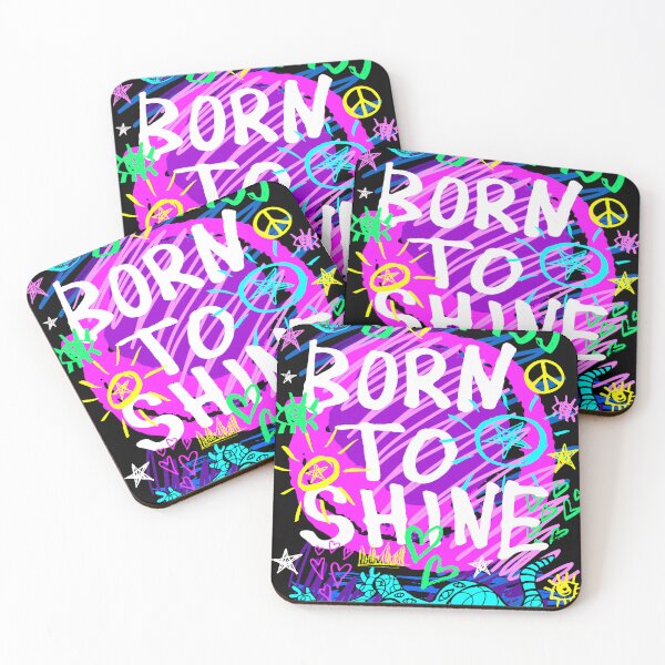 Item preview, Born to shine wild party. Funny t-shirt aesthetic doodle stickers designed and sold by Bearlala.