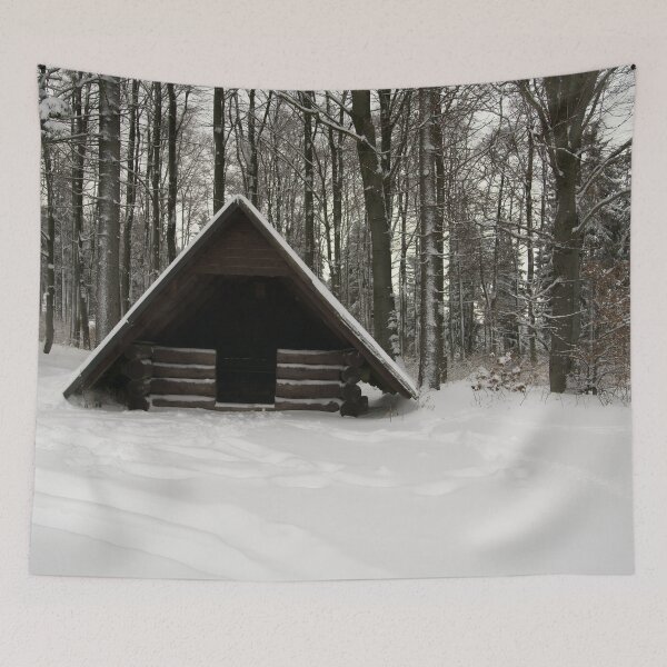 Item preview, Log Hut In The Snow designed and sold by rawshutterbug.