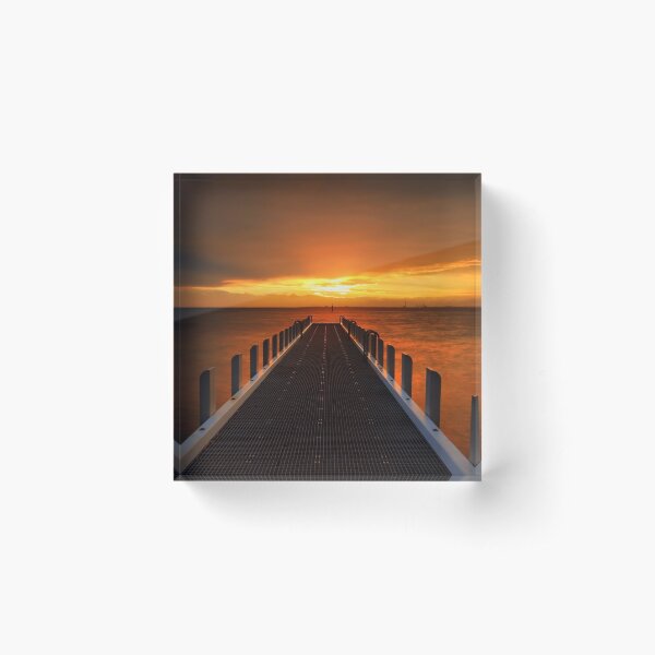 Sunset at North Road Jetty - Brighton Acrylic Block