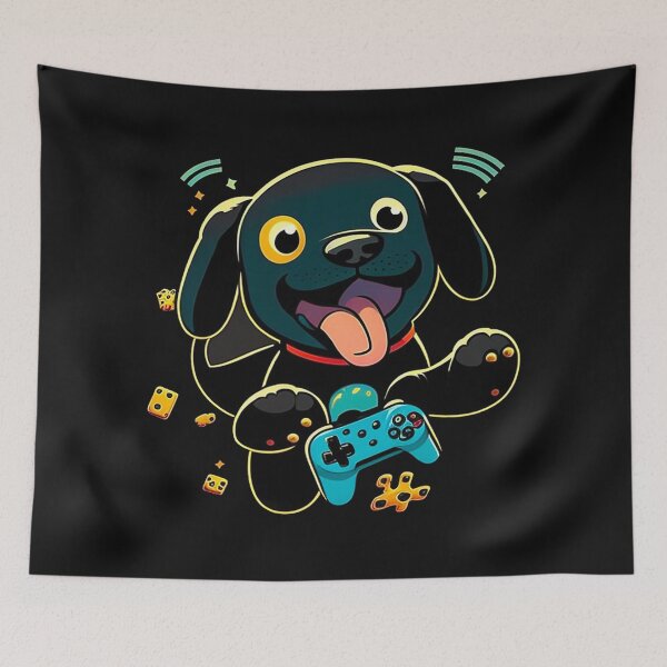 Item preview, funny dog playing vedio game designed and sold by Pawtastic Prints.
