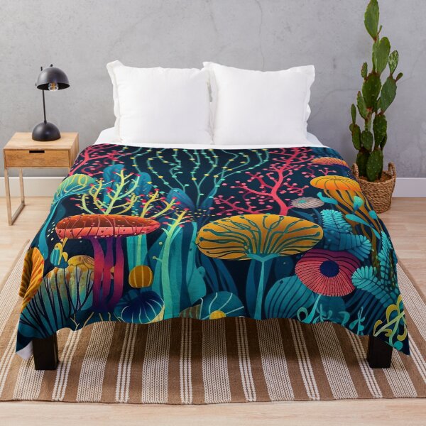 Item preview, Colorful Underwater Pattern Wallpaper Fabric Ornament Spring Cheerful designed and sold by goldufeenstaub.