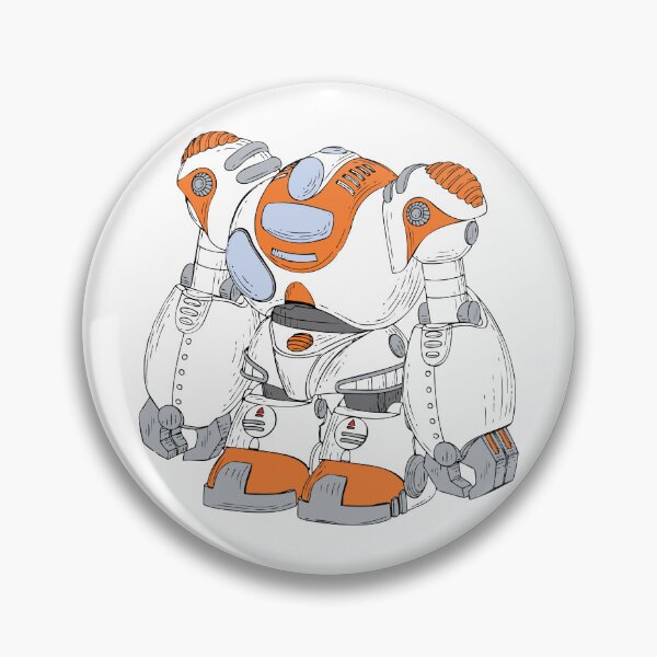 Item preview, Orange and White Robot designed and sold by KatsCanvas.