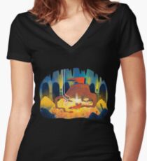 Dragon Hoard Women's Fitted V-Neck T-Shirt
