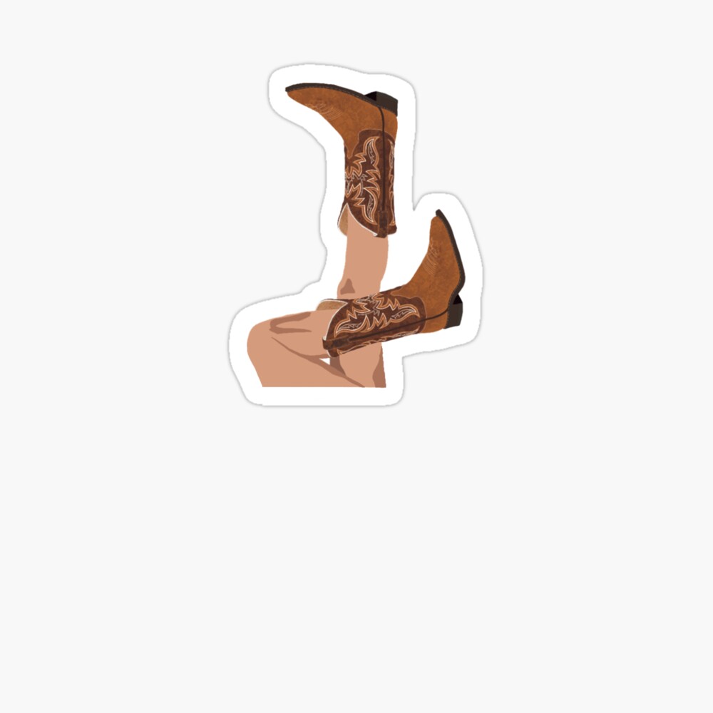 Upside Down Girl Wearing Cowgirl Boots | Sticker