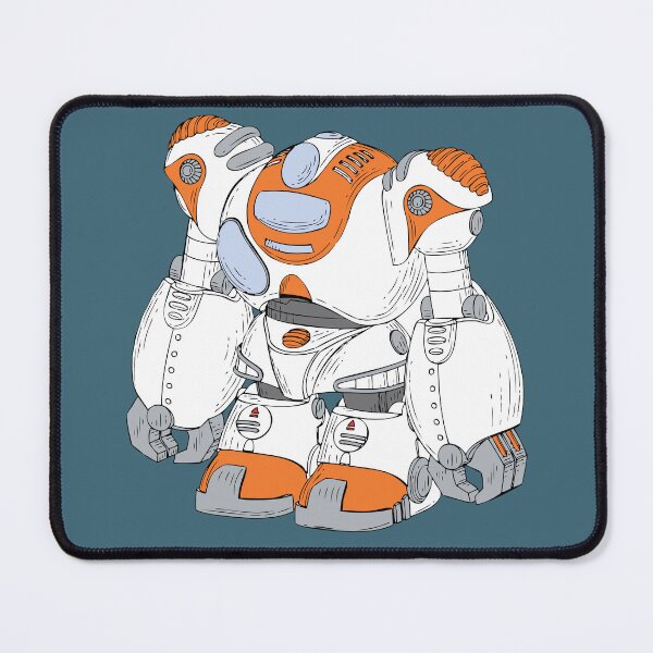 Item preview, Orange and White Robot on Teal designed and sold by KatsCanvas.