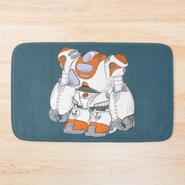 Item preview, Orange and White Robot on Teal designed and sold by KatsCanvas.