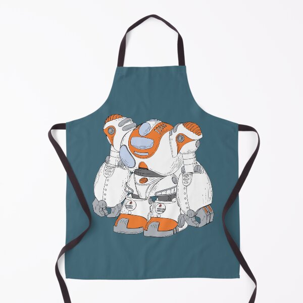 Item preview, Orange and White Robot on Teal designed and sold by KatsCanvas.