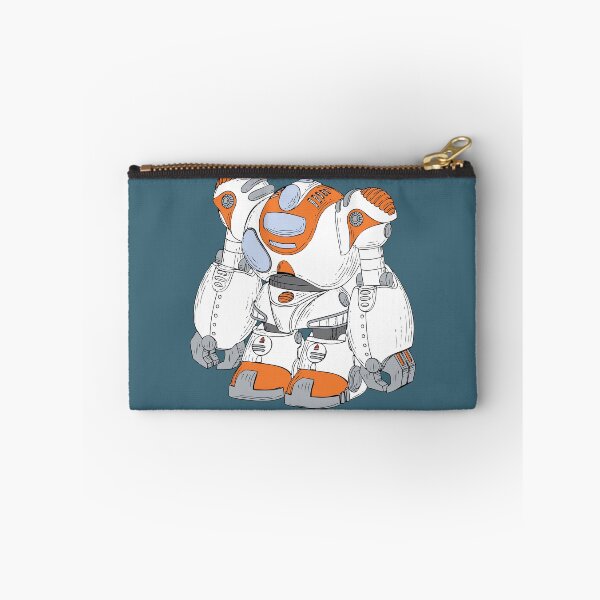 Item preview, Orange and White Robot on Teal designed and sold by KatsCanvas.